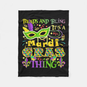 Beads And Bling It's A Mardi Gras Thing Fleece Blanket