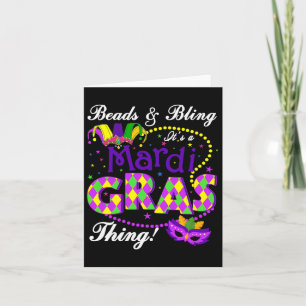 Beads And Bling It's A Mardi Gras Thing Holiday Sa Card