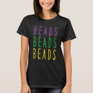 Beads Beads Beads Retro Mardi Gras Bead Necklace T-Shirt