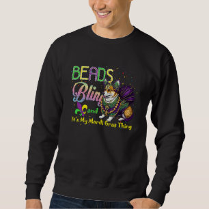 Beads Bling Corgi Mardi Gras Thing Carnival Masque Sweatshirt