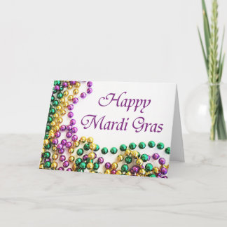 Beads Happy Mardi Gras Card