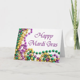 Beads Happy Mardi Gras Cards