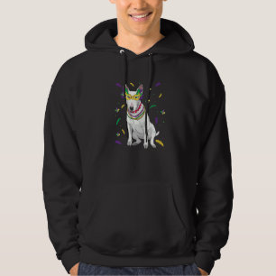Beads & Mask Bull Terrier Mardi Gras Dog Mum Dad Hoodie