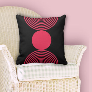 Beads Pattern In Black And Pink - Throw Pillow