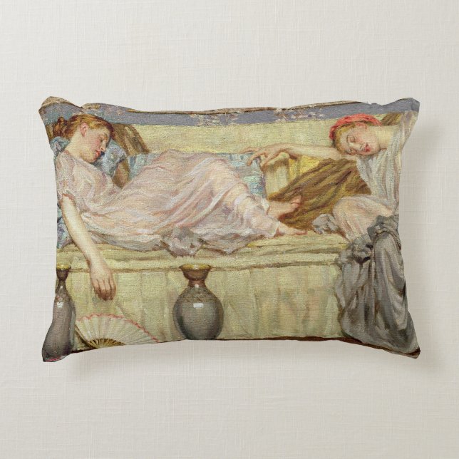 Beads (study), c.1875 (oil on canvas) decorative cushion (Front)