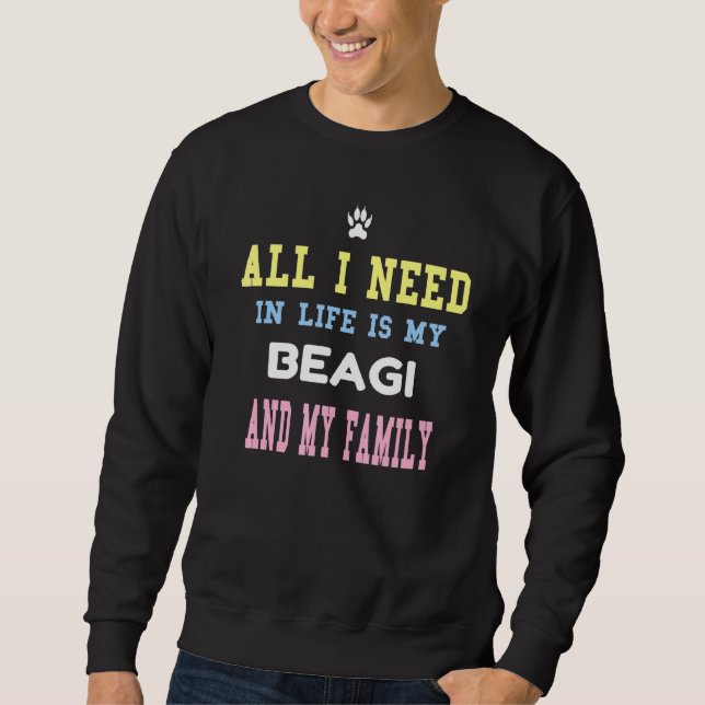 Beagi Family Mum Dad Love Beagle Corgi Sweatshirt (Front)