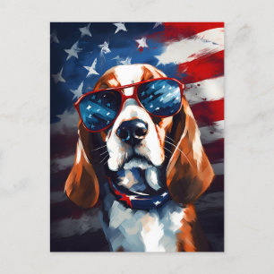 Beagle 4th of July Independence day Postcard