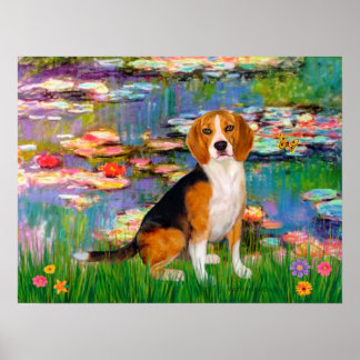 Beagle 7 - Lilies 2 Poster