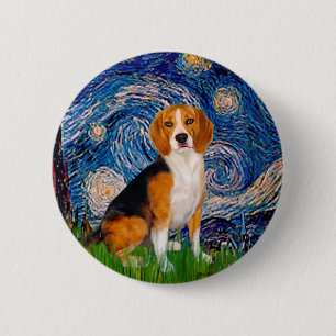 Beagle 7 - Starry Night 6 Cm Round Badge