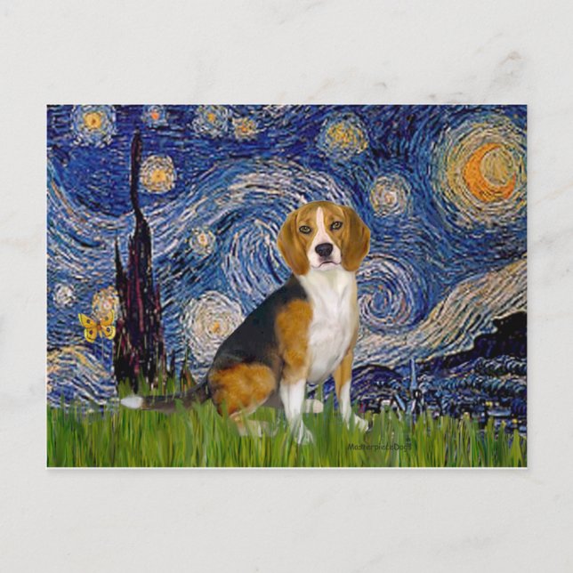 Beagle 7 - Starry Night Postcard (Front)