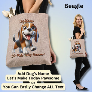 Beagle - Add Dog's Name, Change Text Tote Bag