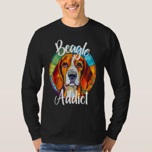 Beagle Addict Dog Mom Puppy Colorful Pet Fur Baby  T-Shirt