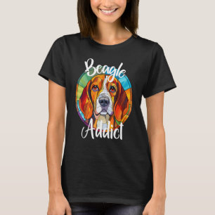 Beagle Addict Dog Mum Puppy Colourful Pet Fur Baby T-Shirt