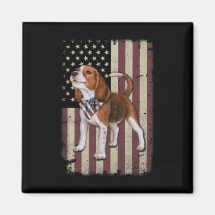 Beagle American Flag Bandanna Patriotic 4th Of Jul Magnet