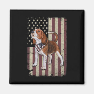 Beagle American Flag Bandanna Patriotic 4th Of Jul Magnet