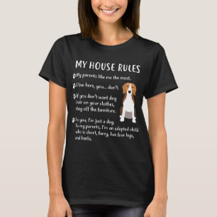 Beagle Apparel My House Rules Beagle Puppy Dog  T-Shirt