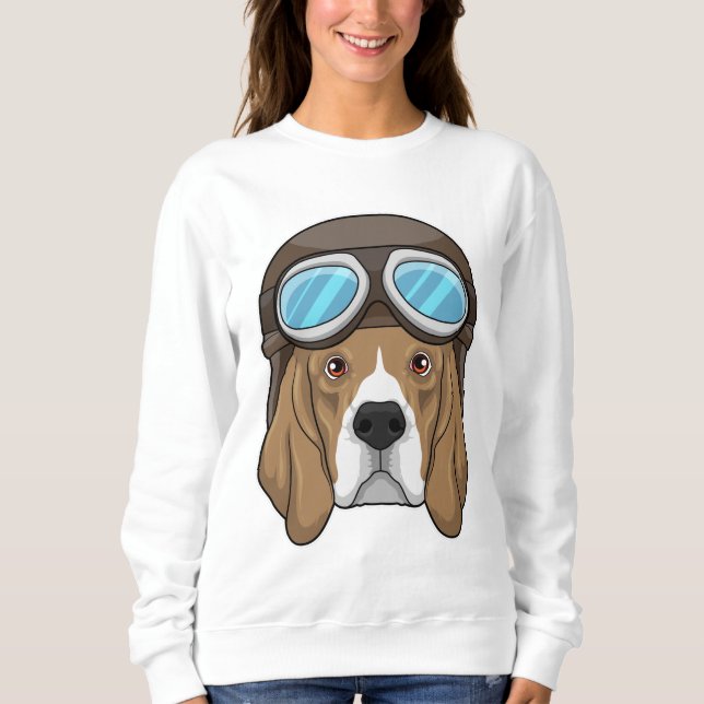 Beagle as Pilot with Pilot hat Sweatshirt (Front)