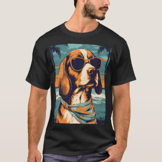 Beagle at a tropical beach during sunset T-Shirt