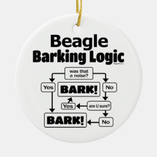 Beagle Barking Logic Ceramic Tree Decoration