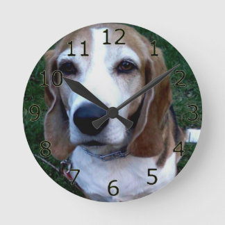 Beagle Basset Dog Round Clock