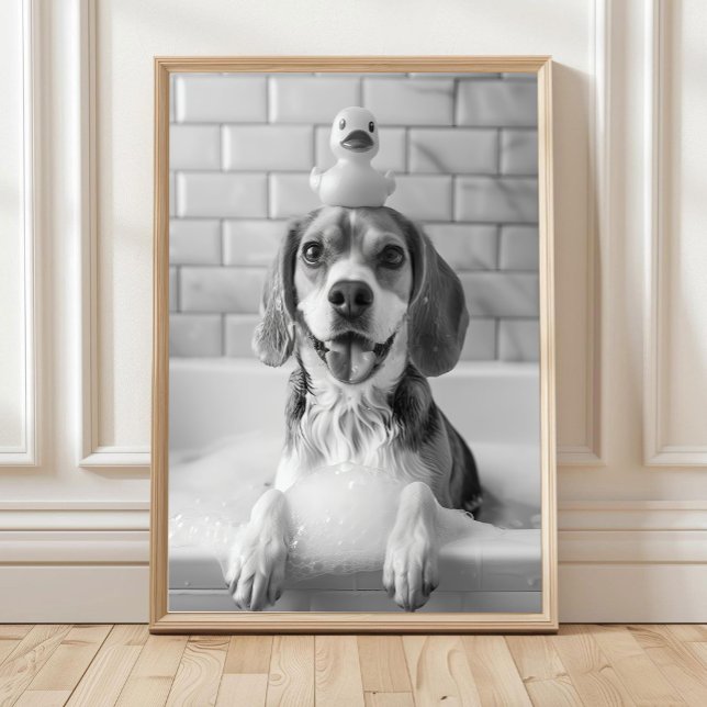 Beagle Bath Wall Art, Dog and Rubber Duck, Beagle  Poster (Creator Uploaded)