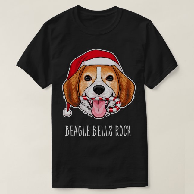 Beagle Bells Rock  Cute Christmas Beagle Tshirt Be (Design Front)