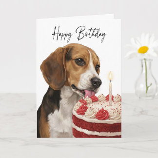 Beagle Birthday Cake Inspector Card