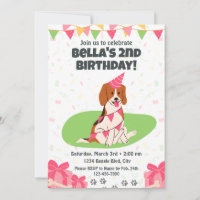 Beagle Birthday Invitation