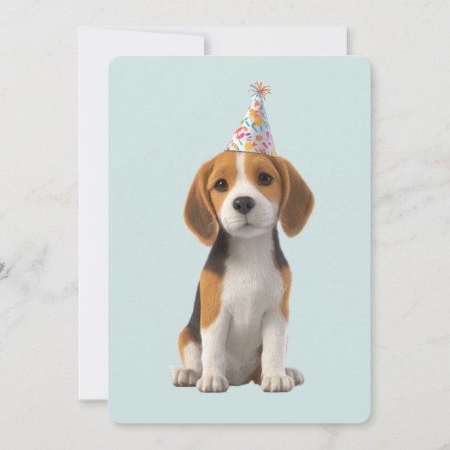 Beagle Birthday Party Invitation (Front)