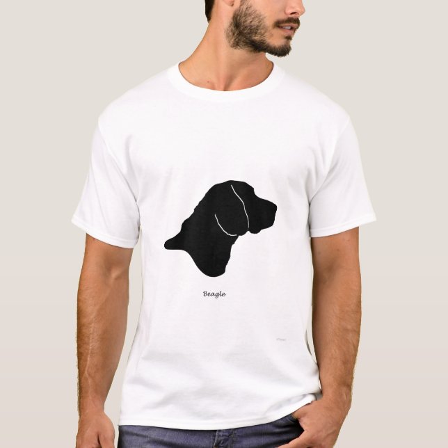 Beagle - black Silhouette T-Shirt (Front)