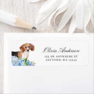 Beagle Blue Hydrangea Return Address