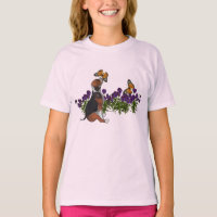 Beagle Butterflies Flowers Cute Dog