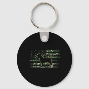 Beagle Camouflage American Flag USA Dog Lover Key Ring