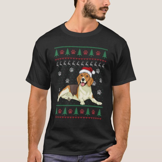 Beagle Cattle Christmas Ugly  Sweater Dog  Xmas 1 (Front)