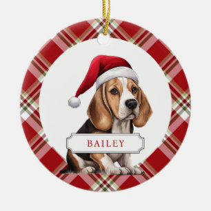 Beagle Ceramic Circle Ornament