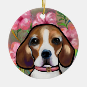 Beagle ceramic tree decoration