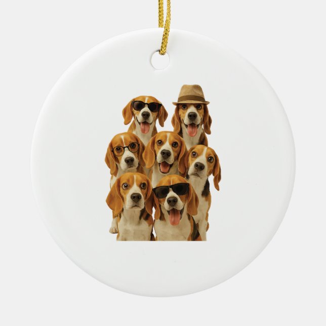 Beagle Ceramic Tree Decoration (Front)