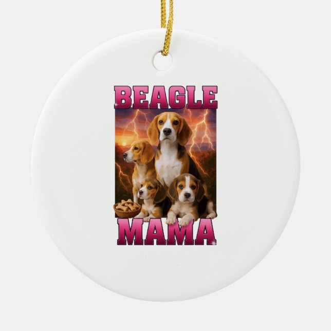 Beagle  ceramic tree decoration (Front)