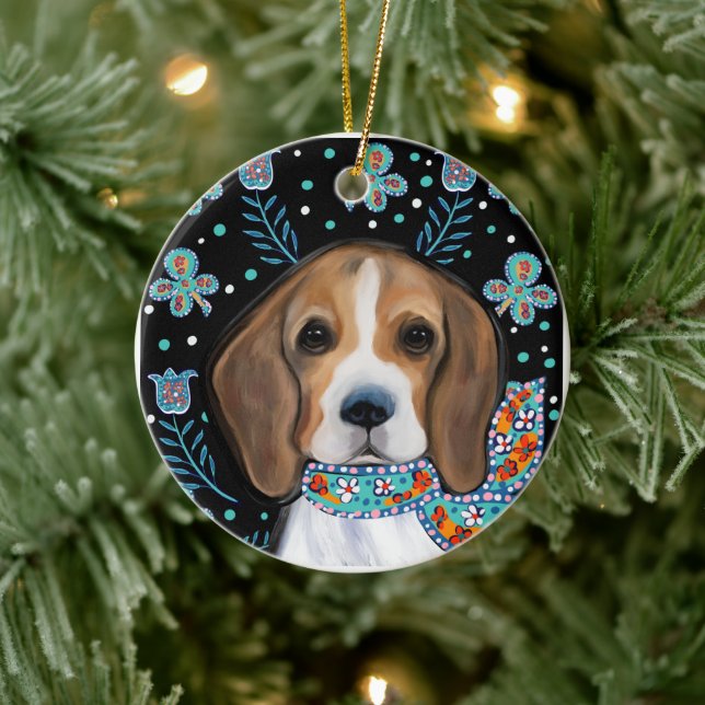 Beagle        ceramic tree decoration (Tree)