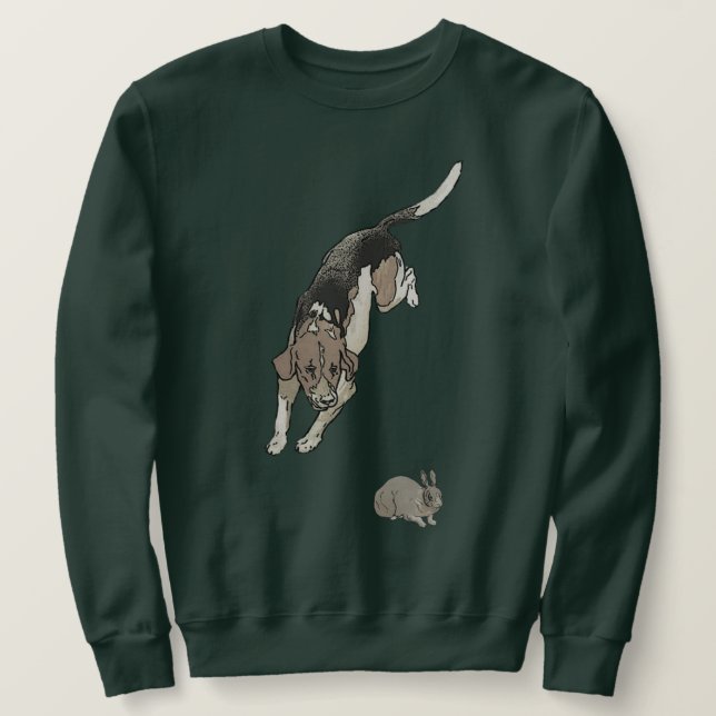 Beagle Chasing Rabbit Sweatshirt (Design Front)