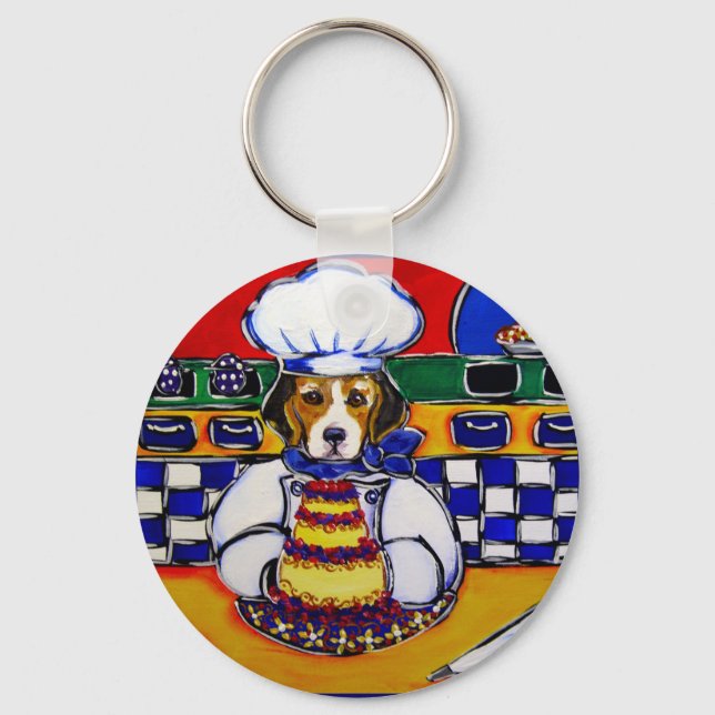 Beagle Chef Key Ring (Front)