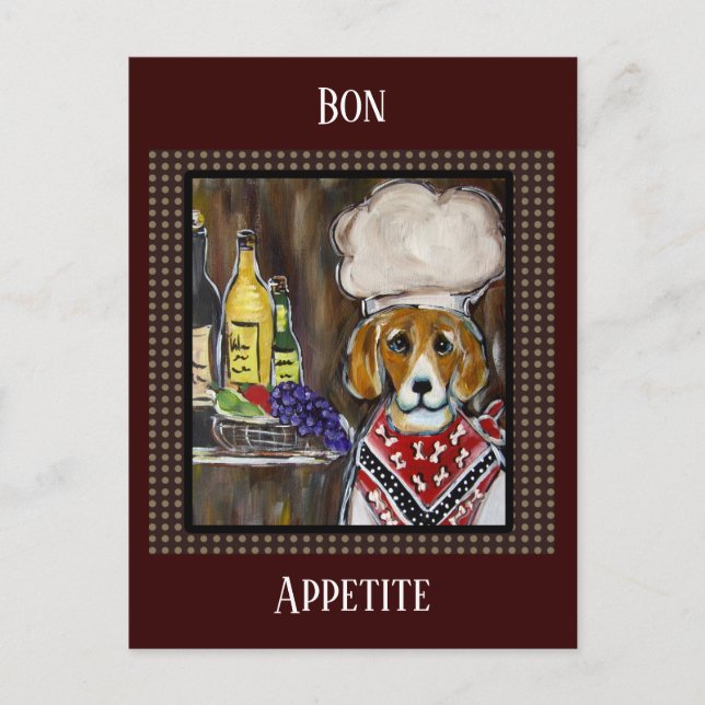 BEAGLE CHEF POSTCARD (Front)