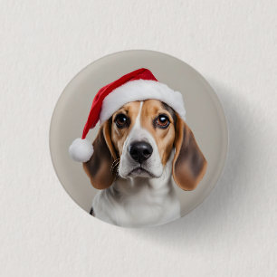 Beagle Christmas 3 Cm Round Badge