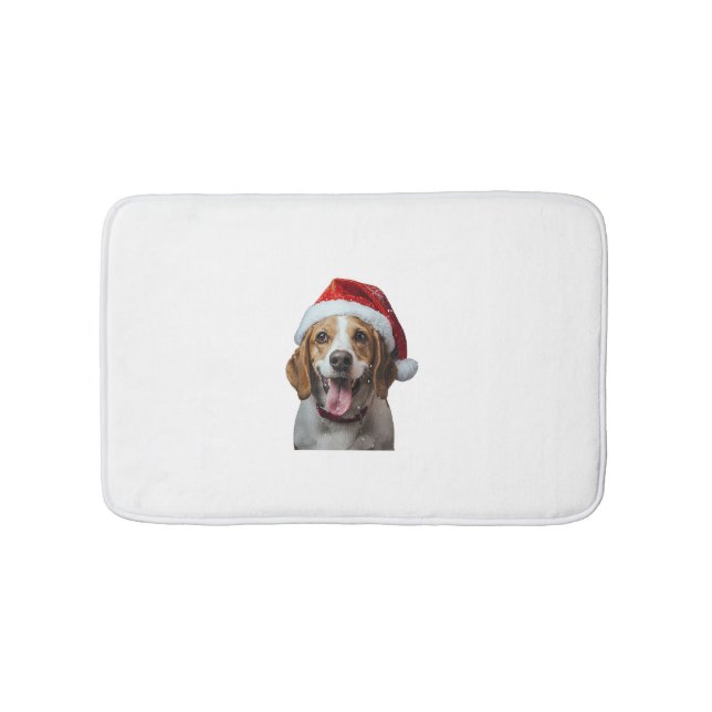 Beagle Christmas  Bath Mat (Front)