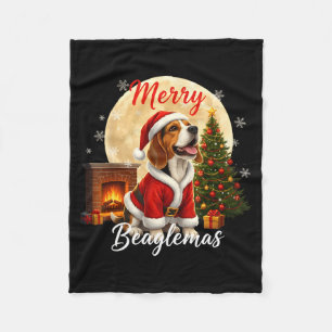 Beagle Christmas Beagle Costume Beagle Xmas Merry  Fleece Blanket
