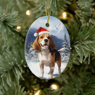 Beagle Christmas Ceramic Tree Decoration