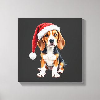 Beagle Christmas Dog Long Sleeve T-Shirt Canvas Print