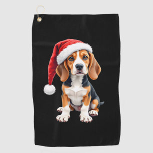 Beagle Christmas Dog Long Sleeve T-Shirt Golf Towel