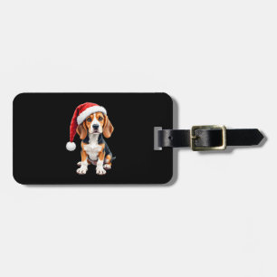 Beagle Christmas Dog Long Sleeve T-Shirt Luggage Tag