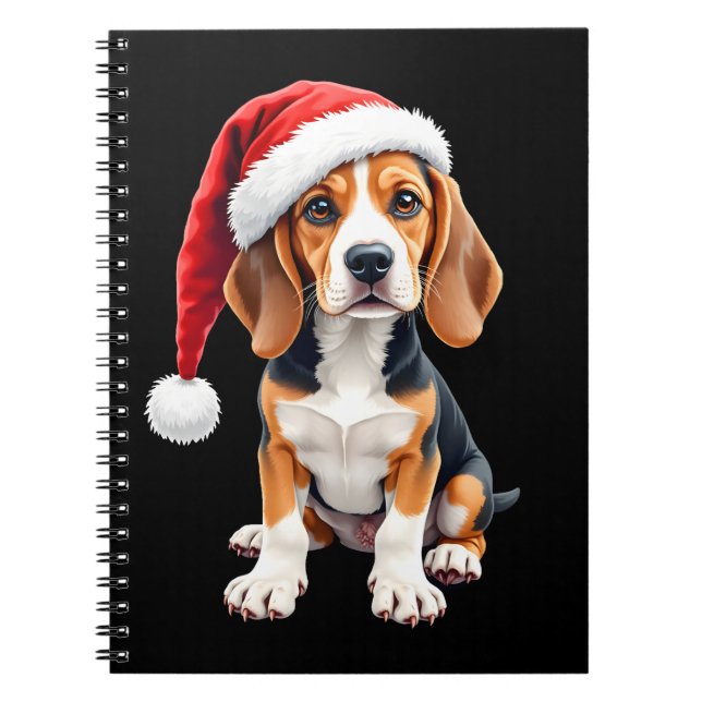 Beagle Christmas Dog Long Sleeve T-Shirt Notebook (Front)